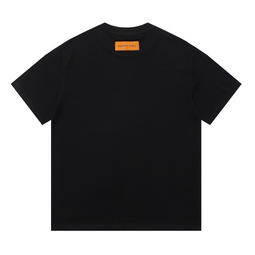 Louis Vuitton 2023 Summer Fashion Week Pumpkin element LOGO Customized leather label couple short -sleeved T -shirt