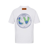 Louis Vuitton 23SS Master designed the new product of the tide brand new product 桖 2023 cotton printed short -sleeved T -shirt