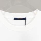 Louis vuitton solid color letter logo print embroidered round neck short -sleeved T -shirt