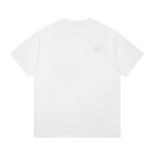 Prada 23 Triangle White Bid T -shirt couple model