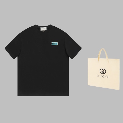 Gucci limited letter embroidery small label short -sleeved T -shirt