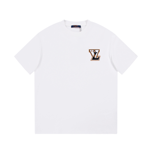 Louis Vuitton Show Limited 23SS Embroidery LOGO Labeling round neck short -sleeved feel comfortable spring and summer latest OS fall shoulder version