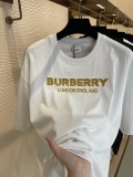 Burberry Cotton Cotton Alphabet Logo Embroidery Embroidery Crafts Craftsmanship Circles Short -sleeved T -shirt Couple