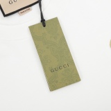 Gucci chest dual G embroidery round neck short -sleeved T -shirt
