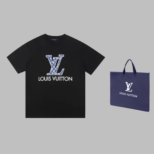 Louis Vuitton Show Limited 23SS Blue Old Flower Labels Logo logo printing round neck short sleeves