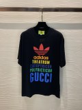 Gucci x adids2023 summer letter printing round neck short -sleeved T -shirt couple model