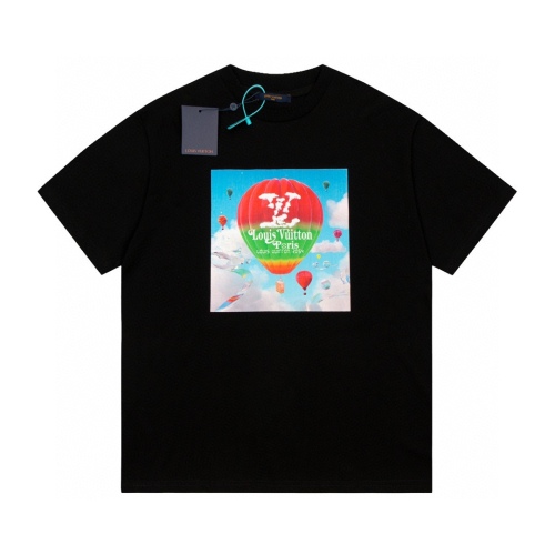 Louis Vuitton Limited Show color hot air balloon graffiti letter printing short -sleeved T -shirt