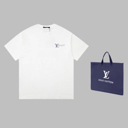 Louis vuitton 23SS short -sleeved three -dimensional direct injection process, combed cotton loose casual couple