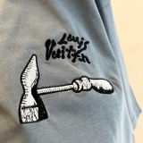 Louis Vuitton 23SS Hammer Embroidery Short -sleeved T -shirt