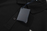 PRADA chest minimalist metal Triangle iron card classic alphabet Polo shirt