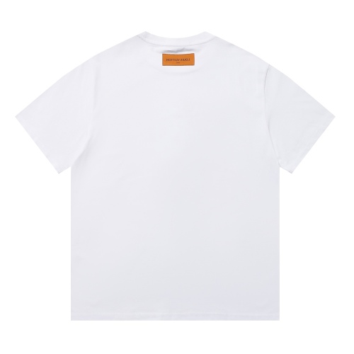 Louis Vuitton 2023 Summer Fashion Week Pumpkin element LOGO Customized leather label couple short -sleeved T -shirt