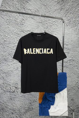 Balenciaga tape printing round neck short sleeves
