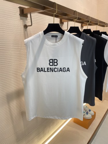 Balenciaga 2023 summer embroidery logo sleeveless vest couple model