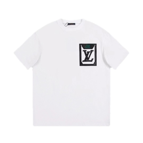 Louis Vuitton Paste Skin Positioning Embroidery LOGO Embroidery Short -sleeved T -shirt