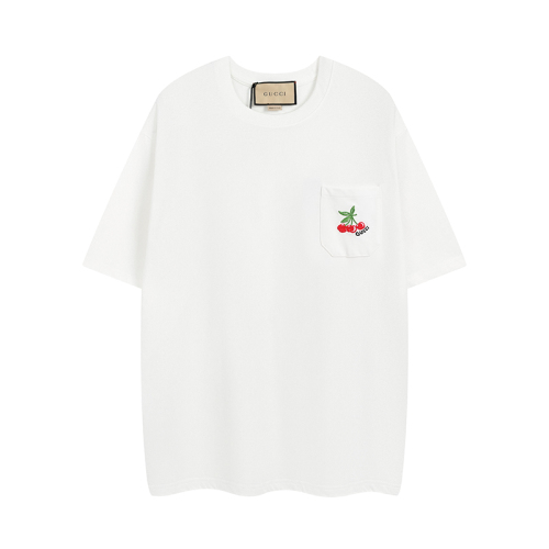 GUCCI 2023 Cherry embroidery T -shirt at the chest pocket