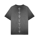 Chrome Hearts 2023 Spring / Summer Cross Pattipular Sanskrit Washing Short -sleeved T -shirt