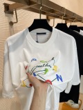 Louis Vuitton 2023 Summer Louis letter logo connection printing cotton round neck short -sleeved T -shirt