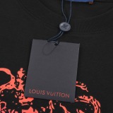 Louis vuitton round neck T -shirt color gradient logo print color bright and fashionable pure cotton skin, delicate thickness, moderate couple model