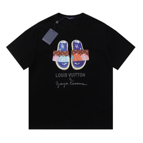 Louis Vuitton 2023 Summer Fashion Week Walking Pumpkin Elements Slipper LOGO Customized Leather Bid Couple Short Sleeve T -shirt