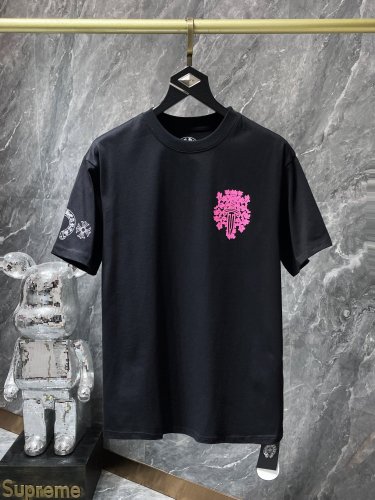 Chrome Hearts 23ss Cross Pink Sword Short Sleeve