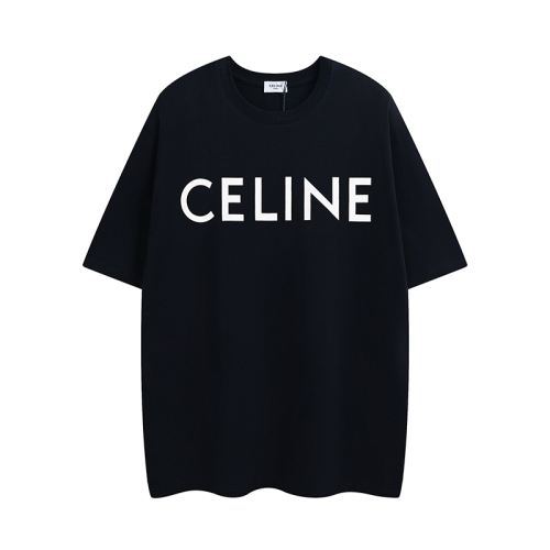 Celine Basic Letter Print Short Sleeve 23SS latest color scheme printed loose casual couple model