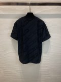 Fendi 2023 Summer custom towel texture good round neck short -sleeved T -shirt couple model