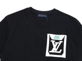 Louis Vuitton embroidered logo round neck T -shirt pure cotton skin skin thickness suitable Chinese couple model