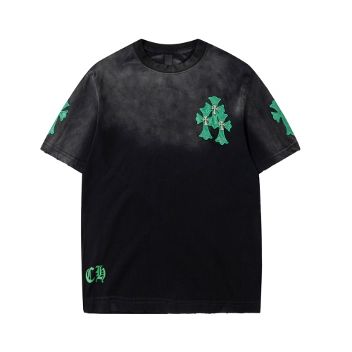 Chrome Hearts Gradient Cross -Stroke Embroidery Y Printing Hardware Short -sleeved T -shirt