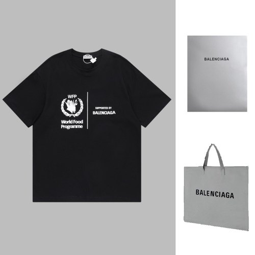 Balenciaga & WFP 23SS Grain Plan Charity Black Short Sleeve