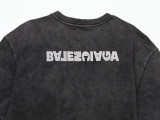 Balenciaga inverted embroidery letter water washing for old short sleeves