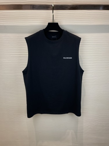 Balenciaga 2023 summer embroidery back logo sleeveless vest couple model