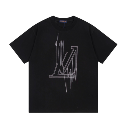 Louis vuitton embroidered logo pattern T -shirt short sleeve