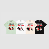 GUCCI 23SS 03 puppy pattern short -sleeved T -shirt couple model