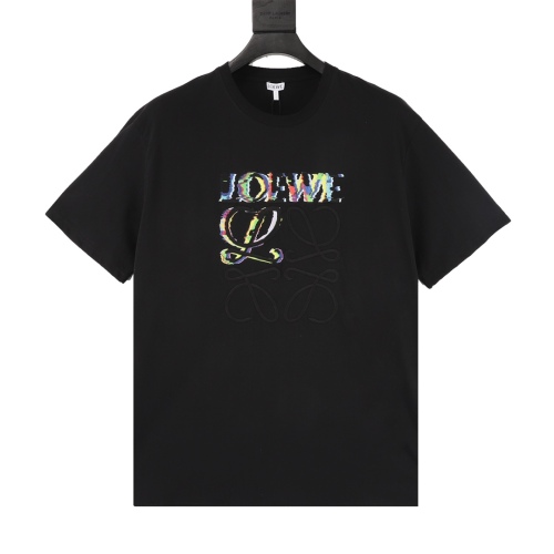 Loewe color seal embroidery round neck short sleeves