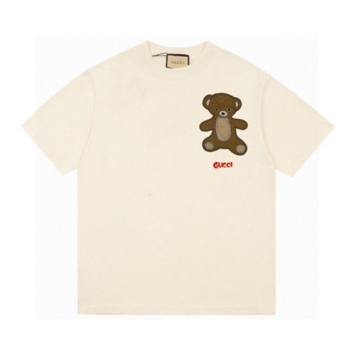 GUCCI limited models, cloth bears embroidered short -sleeved T -shirt