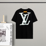 Louis Vuitton series letter printing round neck short -sleeved T -shirt