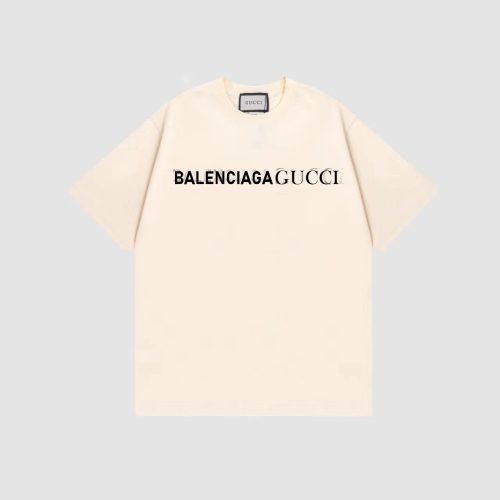Gucci 2023GUCCI x Balenciaga joint simple letters printing T -shirt couple