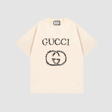 GUCCI decorative dual -g silicon wave pattern T -shirt loose and shoulder version