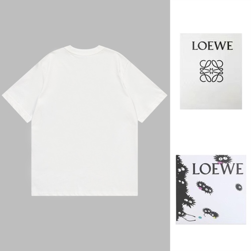 Loewe 23FW letter graffiti Crayon embroidery short -sleeved couple model