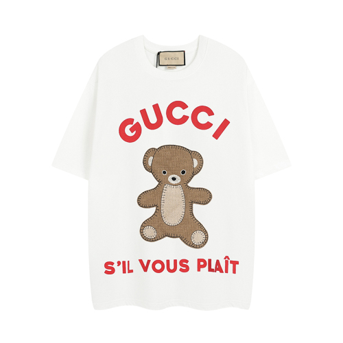 GUCCI 2023SS Teddy Bear T -shirt Printed Teddy Bear Loose Version Couple Model