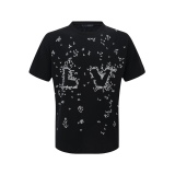 Louis Vuitton 2023 tens of thousands of tens of thousands of embroidered flower short -sleeved T -shirts in front of the chest