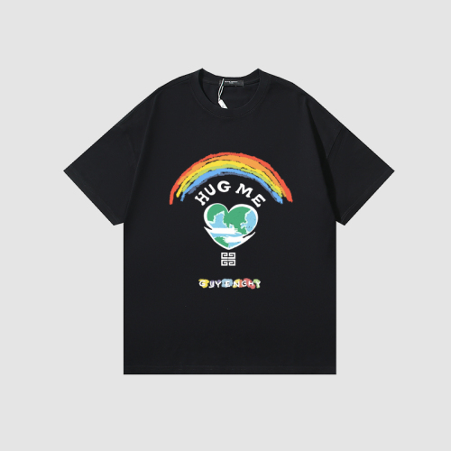 Givenchy Rainbow Graffiti Earth Alphabet LOGO Casual Couple T -shirt