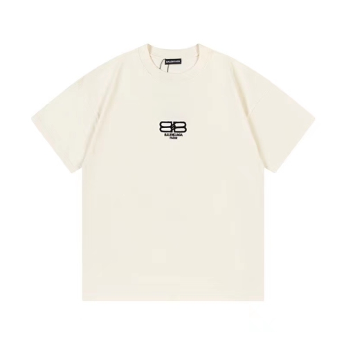 Balenciaga 2023 spring and summer digital before embroidery dual b letter logo couple short -sleeved T -shirt