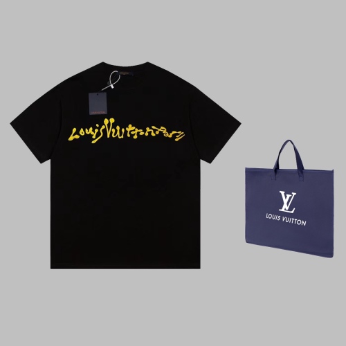 Louis Vuitton Write Goldline Embroidery Casual Short Sleeve T -shirt