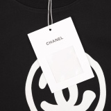 Chanel foam logo slogan print round neck short sleeve