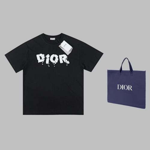Dior 2023SS Damage Letter LOGO Round Neck Short Sleeve