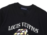 Louis vuitton FW23 spring and summer model Rubik's cube letter logo print round neck short -sleeved T -shirt