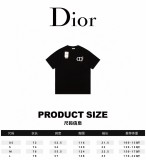 Dior letter embroidered short -sleeved combed cotton print depicts the loose and leisure couple model of craftsmanship