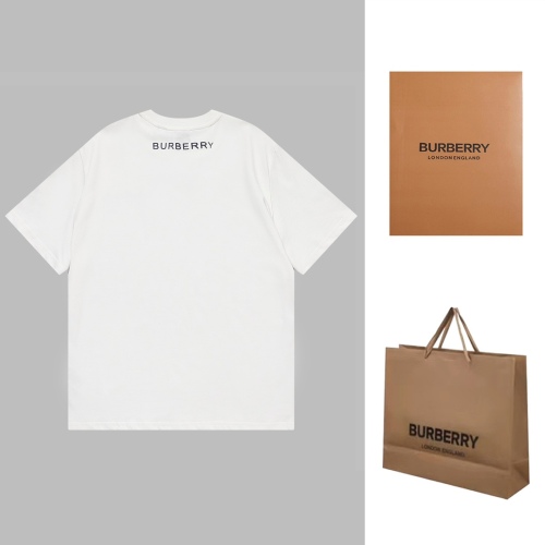 Burberry slogan logo pattern printing cotton T -shirt