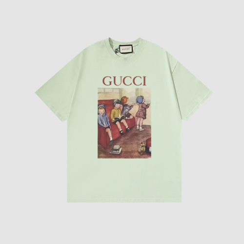 Gucci 2023 Summer retro pattern letter logo printing T -shirt couple model